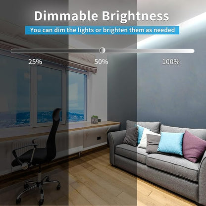 COB LED Strip Lights 100ft,6000K DC 24V Dimmable White Flexible LED Rope Lights for Bedroom,with Remote and app Control LED Lights Strip for Living Room, Shelf, Cabinet