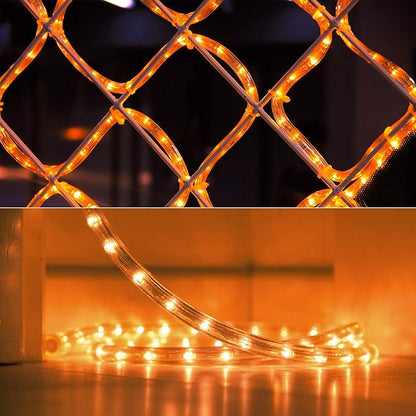 Brizled Orange Rope Lights, 18ft 216 LED Orange Lights, 120V Plugin Tube Light Connectable, Indoor Outdoor Halloween Rope Lighting Waterproof Halloween Holiday Light for Tree Patio Xmas Camping Decor
