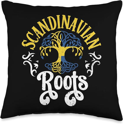 Scandinavian Roots Sweden Swede Scandinavia Scandinavic Throw Pillow