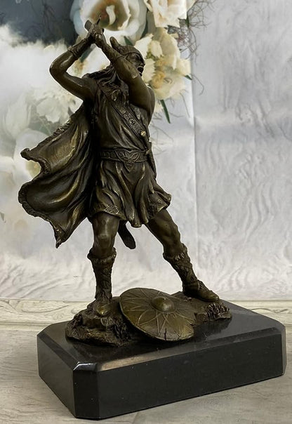 EUROPEAN BRONZE Hot Cast Viking Norse Nordic Scandinavian Warrior Bronze Art Sculpture Figurine Vault