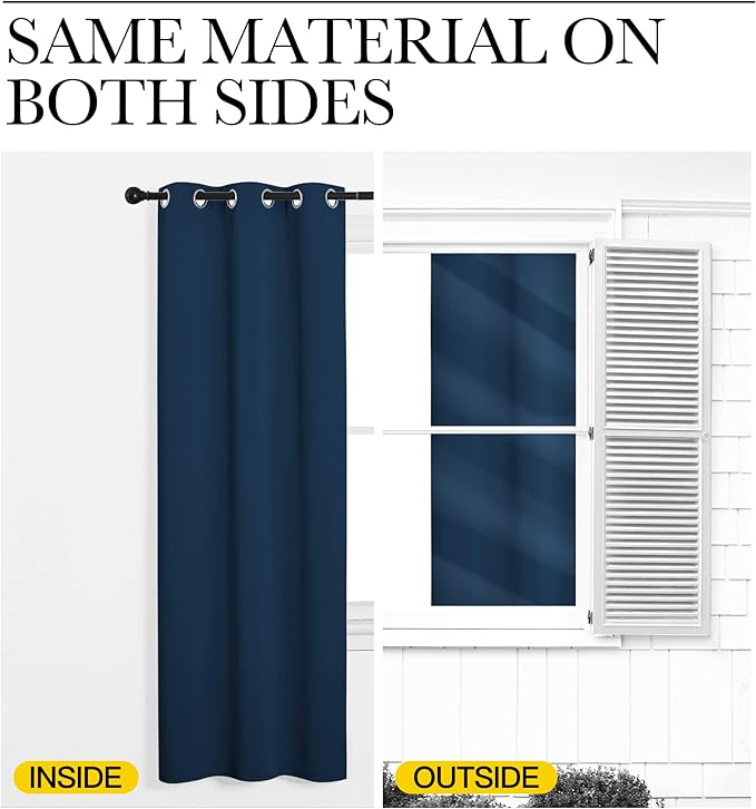 NICETOWN Moroccan Blue Blackout Curtains 86" Long, 55" Wide, 2 Pieces for Office, Dining Room, Guest Room - Sound Reducing, Heat and Cold Block Panels for Modern Decorative