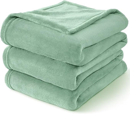 BEDELITE Fleece Blanket Dusty Green Throw Blankets for Couch & Bed, Luxury Plush Cozy Fuzzy Blanket 50" x 60", Super Soft Warm Lightweight Throw Blanket for Travel Camping