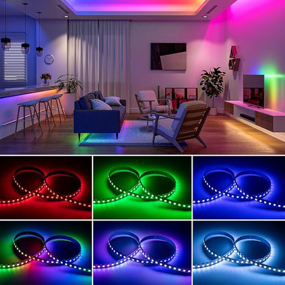BTF-LIGHTING WS2812B IC RGB 5050SMD Pure Gold Individual Addressable LED Strip 16.4FT 150LED 30LED/m Flexible Full Color IP30 DC5V for DIY Chasing Color Project(No Adapter or Controller)