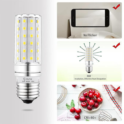 LED Light Bulb 100w Equivalent 1200 Lumen 6000K Cool Daylight White 12W LED Super Bright Bulb E26 Base Non-Dimmable Chandelier Light Bulbs for Home Indoor LED Corn Light Bulb Pack of 4