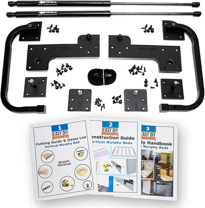 Queen Size DIY Murphy Bed Hardware Kit – Vertical Wall Bed for Space-Saving - Budget-Friendly DIY Setup -Made in USA -Hide Away Design with Murphy Bed Queen Hardware - Bed Lift Mechanism - Pull Down