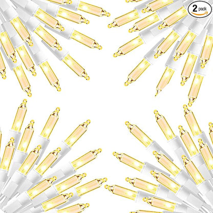 Dazzle Bright Warm White Christmas Mini String Lights, 4 Pack Total 120FT 600 Incandescent White Wire Fairy Lights, Waterproof Christmas Decorations for Indoor Outdoor Party Garden Yard Decor