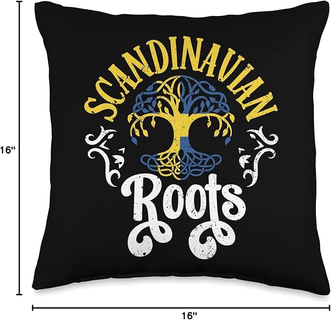 Scandinavian Roots Sweden Swede Scandinavia Scandinavic Throw Pillow