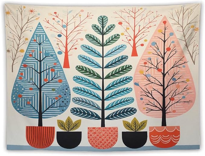 MaSiledy Wall Tapestries Shabby Chic Trees Tapestry Rustic Autumn Wall Hanging Wall Tapestry Aesthetic Wall Decor for Bedroom Living Room Dorm 60"x80" Xmas Wall Hanging Polyester Tapestries