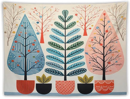 MaSiledy Wall Tapestries Shabby Chic Trees Tapestry Rustic Autumn Wall Hanging Wall Tapestry Aesthetic Wall Decor for Bedroom Living Room Dorm 60"x80" Xmas Wall Hanging Polyester Tapestries