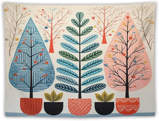 MaSiledy Wall Tapestries Shabby Chic Trees Tapestry Rustic Autumn Wall Hanging Wall Tapestry Aesthetic Wall Decor for Bedroom Living Room Dorm 60"x80" Xmas Wall Hanging Polyester Tapestries