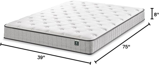 ZINUS 8 Inch Comfort Support Cooling Gel Hybrid Mattress, Twin, Tight Top Innerspring Mattress, Motion Isolating Pocket Springs, Mattress in A Box