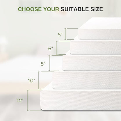 Full Mattress in a Box, 6 inch Mattresses for Platform Bed Double Size Daybed Bunk, Memory Foam Medium Firm