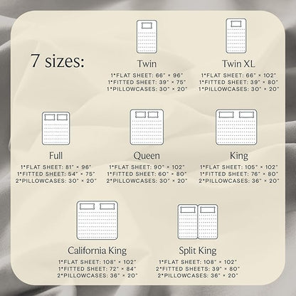 LuxClub 4 PC King Sheet Set, Breathable Luxury Bed Sheets, Deep Pockets Wrinkle Free Cooling Bed Sheets Machine Washable Hotel Bedding Silky Soft - Light Taupe King