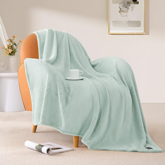 BEAUTEX Fleece Throw Blanket for Couch Sofa or Bed Throw Size, Soft Fuzzy Plush Blanket, Luxury Flannel Lap Blanket, Super Cozy and Comfy for All Seasons (50" x 60",Mint)