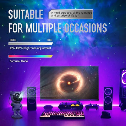 Astronaut Galaxy Projector Night Light - Star Projector Galaxy Light with Nebula Effects & Timer, Astronaut Space Starry Celling Lamp for Bedroom Kids Room, for Chrismas, Birthday, etc