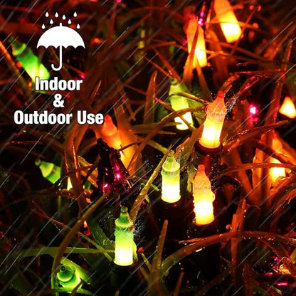 Brizled Halloween String Lights, 21.3ft 100ct Incandescent Purple & Green & Orange Halloween Lights Connectable, UL Certified Halloween Lights Black Wire Mini Light Set for Halloween Holiday Christmas