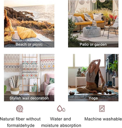Round Rugs Stained Glass a Portrait Cute Cartoon Rabbit Flowers Rectangular Boho Area Rug Linen and Cotton Carpet Meditation Washable Hallway Runner Mat Accent for Bedroom Bathroom 3ft