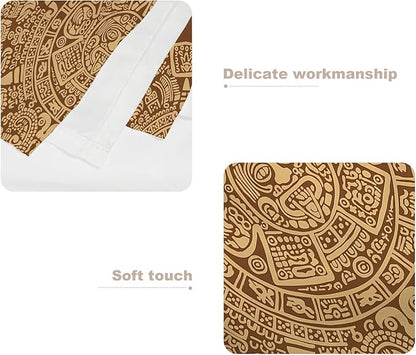 Batmerry Brown Ancient Mayan Tapestry, Calendar Wall Art Hanging Decoration Polyester Fiber White Ruffled Around for Dorm Room Bedroom Living Room, 82.7x59.1 inches