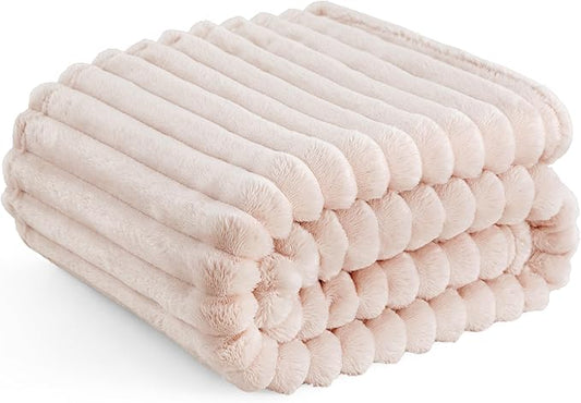 Bedsure GentleSoft Pink Throw Blanket for Couch - Cozy Soft Blankets for Women, Cute Small Fleece Throws for Girls, Pink Halloween Christmas Decor Gifts for Home Room, Crystal Pink, 50x60 Inches
