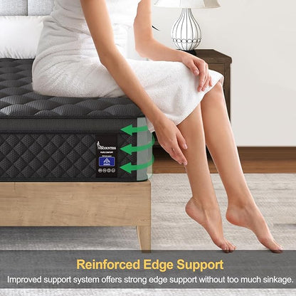 Full Mattress, 12 Inch Mattresses Hybrid Euro Top Mattress Medium Firm for Back & Lumbar Support, 100 Night Trial, Individual Pocket Spring Bed for Motion Isolation & Pressure Relief
