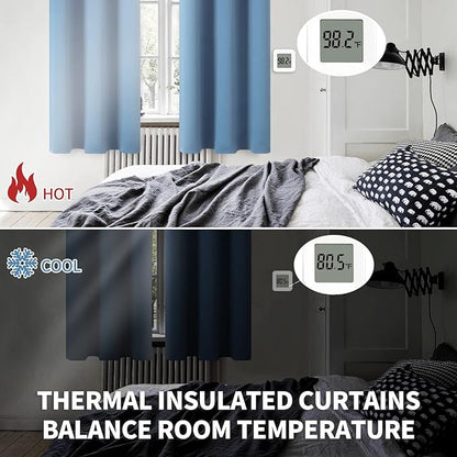 BGment Blackout Curtains for Bedroom - Grommet Thermal Insulated Room Darkening Curtains for Living Room, Set of 2 Panels (38 x 54 Inch, Faded Denim)