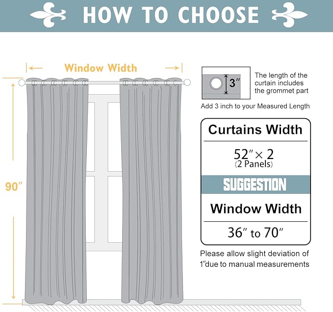 ChrisDowa 100% Blackout Curtains 90 inch Long for Bedroom with Black Liner, 2 Thick Layers Total Blackout Thermal Insulated Grommet Long Window Curtains 2 Panels Set (Navy Blue, 52 x 90 Inch)
