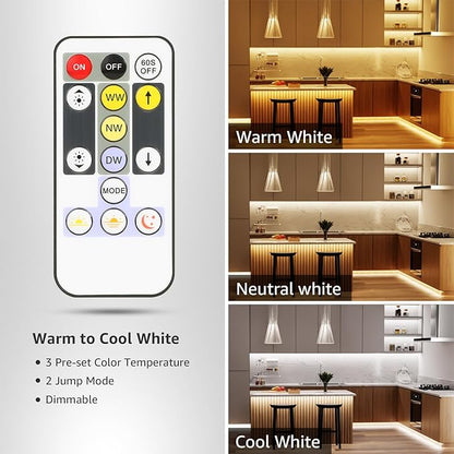 Lepro LED Tunable White Strip Light, Warm to Cool White,32.8ft Dimmable Bright LED Tape Lights, 600 LEDs 2835, Strong 3M Adhesive, Not Cuttable, Suitable for Christmas Decorations, Home, Bedroom