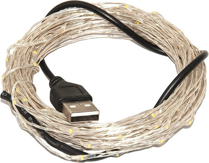 Karlling USB Plug in LED Fairy Lights,50 LED Bulbs 16 Ft Silver Wire Starry String Lights for Bedroom Patio Garden Party Wedding Commercial Lighting (Green)