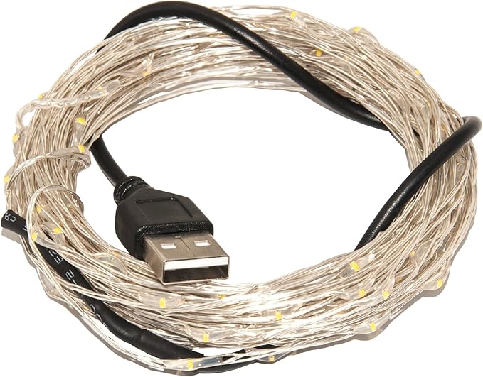 Karlling USB Plug in LED Fairy Lights,50 LED Bulbs 16 Ft Silver Wire Starry String Lights for Bedroom Patio Garden Party Wedding Commercial Lighting (Purple)