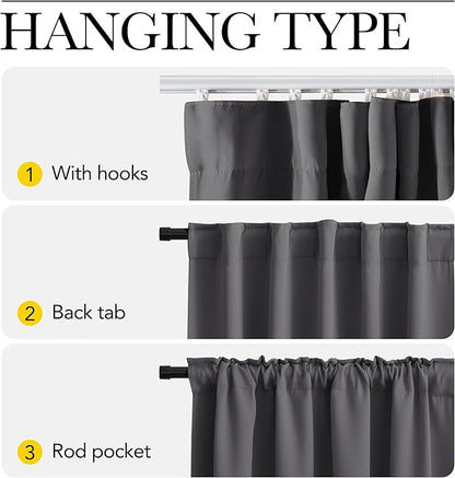 NICETOWN Room Divider Curtain & Adjustable Ceiling Track Set, W100 xL84 Blackout Curtain for Sliding Door/Living Room/Office Privacy, No Light Leakage Drape Easy Installation, 1 Panel, Grey
