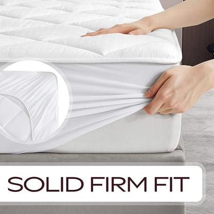 MAXI Full XL Mattress Pad - Luxurious Cotton Sateen Mattress Protector - Soft, Comfortable, and Breatheable Mattress Cover - Mattress Pad Protects Mattress from Dust, Dirt, Spills, and Stains.