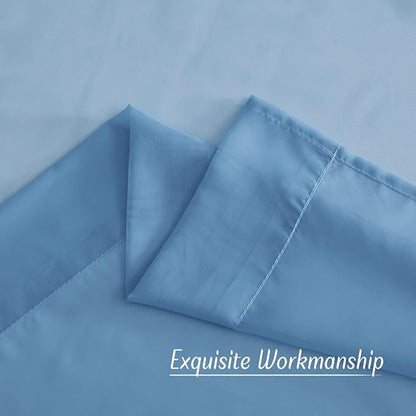 NICETOWN Stone Blue Sheer Curtains 90 Inches Long, Grommet Airy & Lightweight Window Treatments Translucent Elegant Drapes for Living Room/Bedroom, W54 x L90, 2 Panels