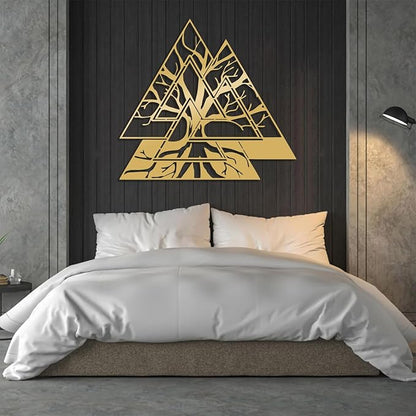 Metal Viking Wall Decor, Tree of Life Metal Wall Art, Norse Viking Decor, Norse Pagan Decor, Pagan Wall Decor, Tree of Life Wall Sculpture, Scandinavian Home Decor, Godly Home Decor (White, 24"x14"|60x60cm)