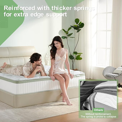 King Size Mattress 14 Inch, Medium Firm Memory Foam Hybrid Mattress with Individual Pocket Spring - Pressure Relief, Motion Isolation, Cool Sleep, 80" x 76"