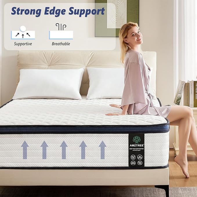 Full Size Mattress 10 Inch Full Mattress in a Box - Memory Foam & Pocket Springs, Pressure Relief, Medium Firm Comfort, Motion Isolation, Ideal for All Sleep Positions, CertiPUR-US Certified