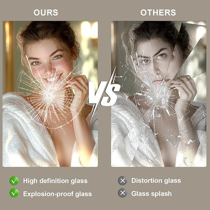 48x28 LED Bathroom Mirror with Lights, Brighter Backlit + Front Lit, Tempered Glass, Dimmable, Multiple Light Modes, Anti-Fog Lighted Bathroom Vanity Mirror for Wall, Memory Function