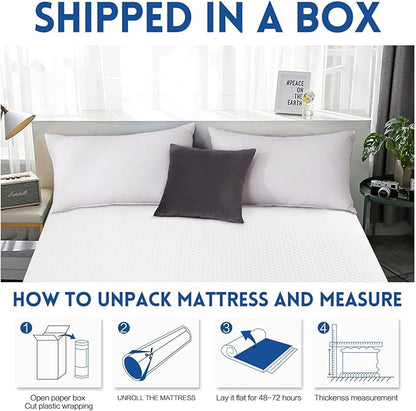 EDILLY 3 Inch Cooling Gel Memory Foam Mattress Topper Full Size,with Removable & Washable Bamboo Cover,Soft Breathable Mattress Pad,Bed Topper for Back Pain Relief (54x75)