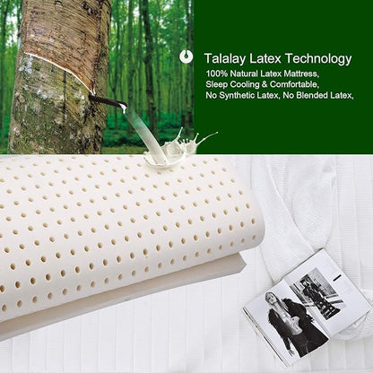 10 Inch Full Size Latex Mattress in a Box, Hybrid Natural Organic Mattress Medium Firm Feel Memory Foam and Individual Pocket Springs, CertiPUR-US, 120-Night Free Trial, 20-Year Warranty