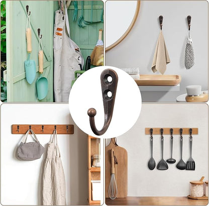 POZEAN 40 Pack Wall Hooks for Hanging, Heavy Duty Small Coat Hooks Wall Mounted for Living Room, Bathroom, Kitchen, Bedroom for Key, Cup, Bag, Hat, Scarf, and More (Oil Rubbed Bronze)
