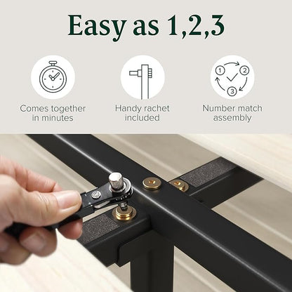 ZINUS Ellie 14 Inch Queen Bamboo Platform Bed Frame, Wood Slat Support, No Box Spring Needed, Easy Assembly, Brown
