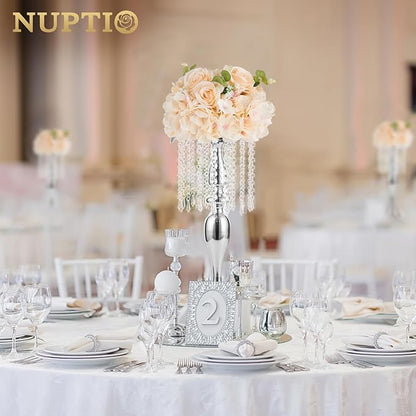 NUPTIO Flower Ball Arrangement Bouquet: 2 Pcs 11.8 inch Diameter Champagne Rose Fake Flowers Balls for Wedding Centerpiece Decorations Artificial Flower Centerpieces for Tables