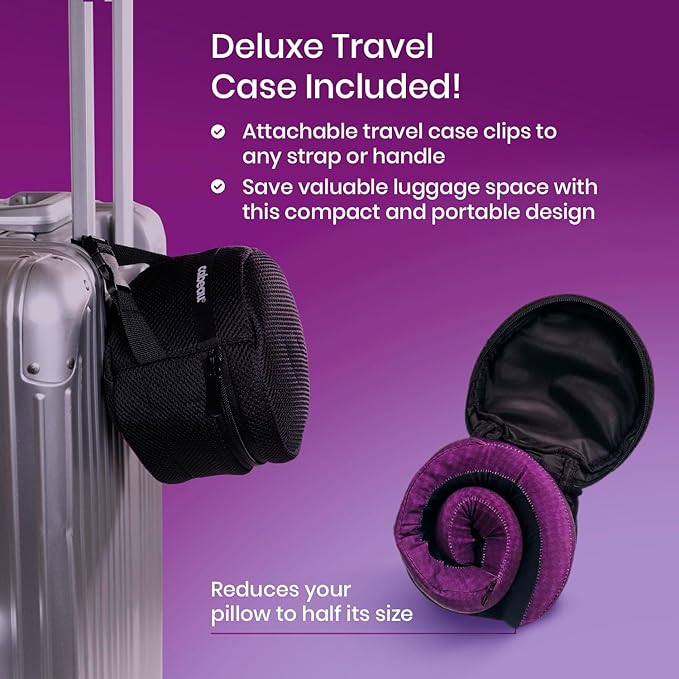 Evolution Cool Travel Neck Pillow by Cabeau - Cooling Airflow Vents, Memory Foam Neck Support, and Adjustable Clasp - Comfort On-The-Go with Carrying Case - Airplane, Train, Car, and Gaming (Blue)