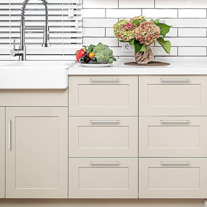 Ravinte 20 Pack 10 Inch Kitchen Square Cabinet Handles Satin Nickel Pulls Brushed Nickel Kitchen Cabinet Hardware Handles for Cupboard Drawer Pulls