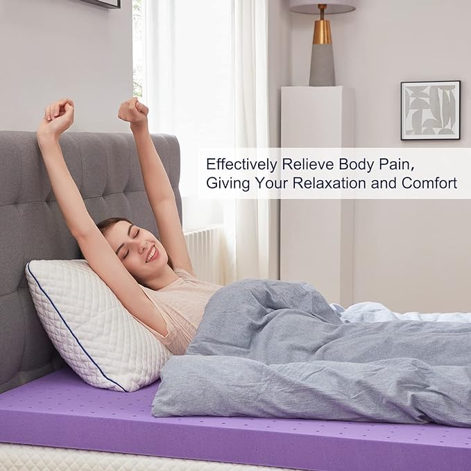 SINWEEK 3 Inch Gel Memory Foam Mattress Topper Ventilated Soft Pressure Relieve Mattress Pad, Breathable Bed Topper, CertiPUR-US Certified, Full Size
