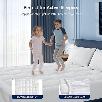 ELEMUSE Twin Size Dual Layer 3 Inch Memory Foam Mattress Topper, 2 Inch Cooling High Density Memory Foam Bed Pad and 1 Inch Plush Feel Pillow Top Mattress Topper Cover for Back Pain Relief