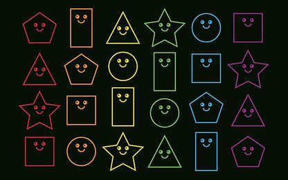 Zety - Nylon School Girl Style Classroom Rugs Elementary - 7.6x12 FT - Playroom and Toddler Rugs- Educational Smiley face Rug for Kids Room, Classroom, Daycare, and Home Learning - Black Pastel Rug