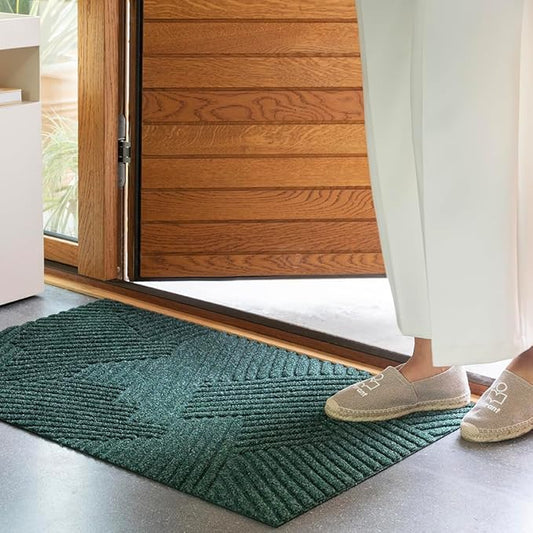 Strå Front Door mat, Indoor Outdoor Rug Waterproof, Scandinavian Home Decor, Fall Doormat, 2x3 Washable Rug - Green