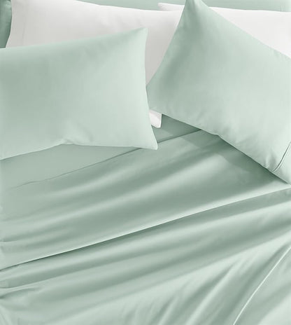 Linen Market Double-Brushed Microfiber King Sheet Set 4 Piece – Oeko-TEX Certified Ultra Soft & Wrinkle-Free - 16" Deep Pocket Sheets - Easy Care King Size - Mint