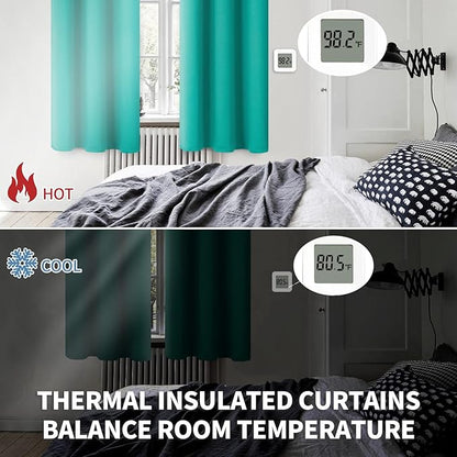 BGment Room Darkening Curtains 108 Inches Long - Grommet Thermal Insulated Drapes Window Treatment Curtains for Bedroom, 2 Panels, 52 x 108 Inch, Teal
