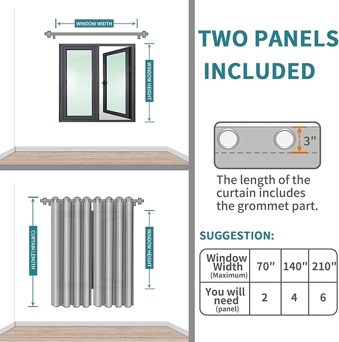 BGment Brown Blackout Curtains for Bedroom - Grommet Thermal Insulated Room Darkening Window Curtains, Set of 2 Panels, Each 55 x 69 Inch